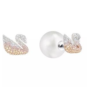 Swarovski Ombré Swan Pearl Back Earrings